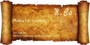 Makula Csaba névjegykártya